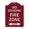 Signmission No Standing Fire Zone W/ Bidirectional Arrow Heavy-Gauge Aluminum Sign, 24" x 18", BU-1824-23587 A-DES-BU-1824-23587 - alternate 1